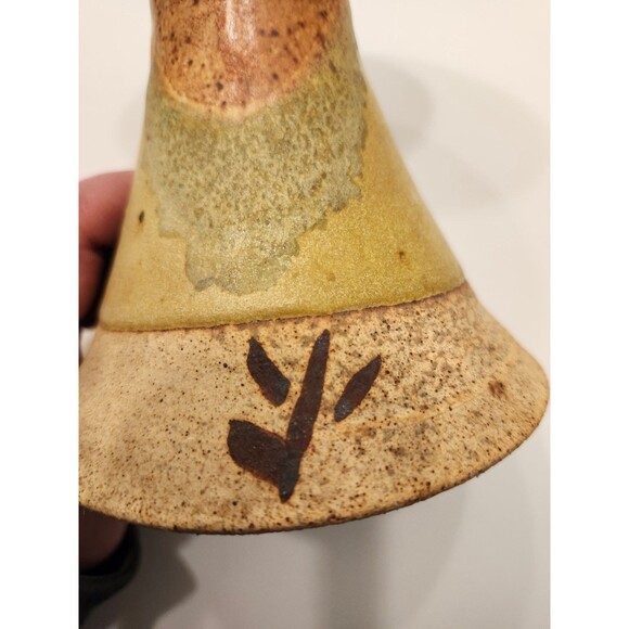 Handmade Ceramic Candle Holder Pottery Signed Artisan Rustic Design Vintage - Picture 6 of 14